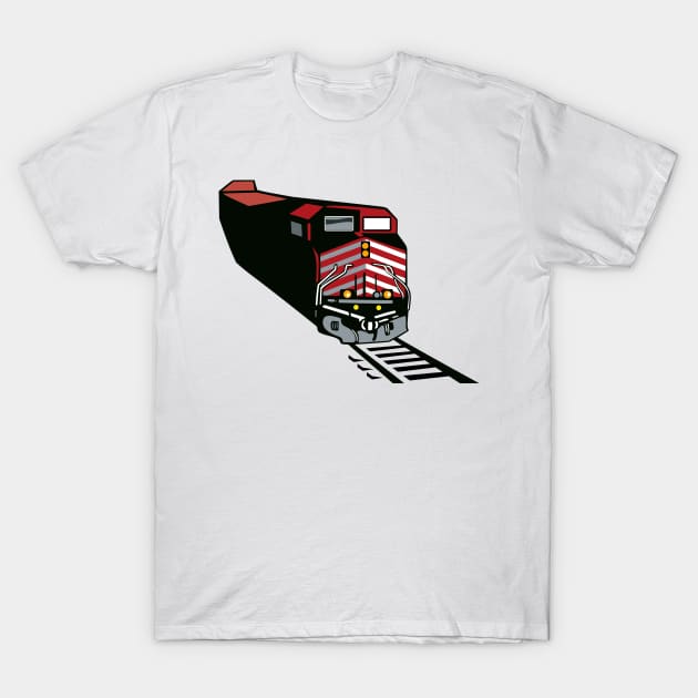 Diesel Locomotive Freight Train  Retro T-Shirt by retrovectors